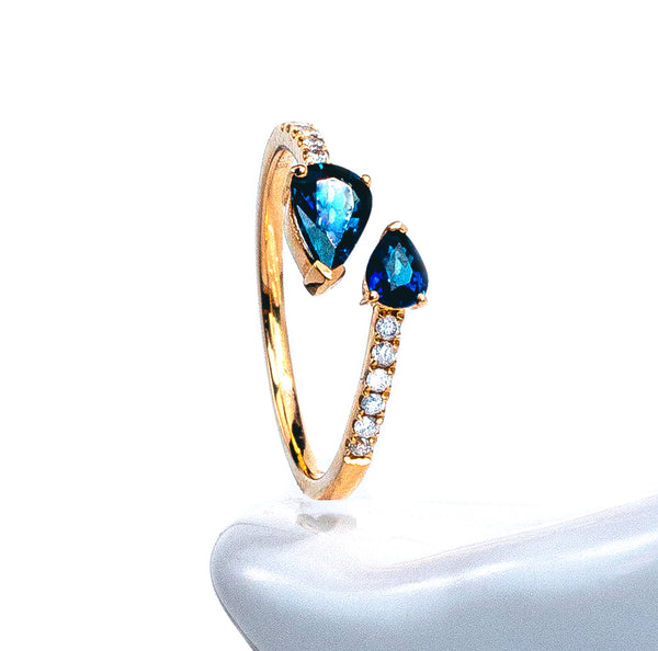 Anillo Zafiro y Diamantes