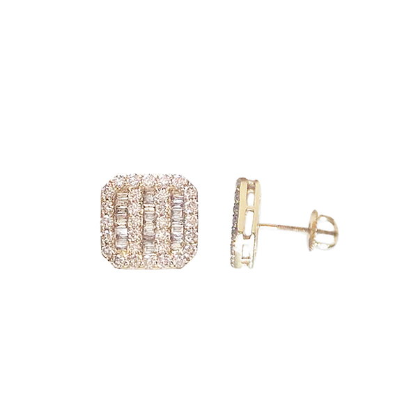 Aretes Cuadrados de Diamantes